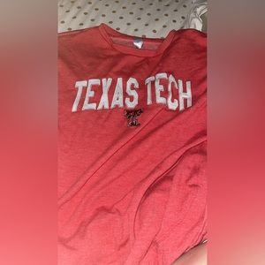 red ish Texas tech sweatshirt